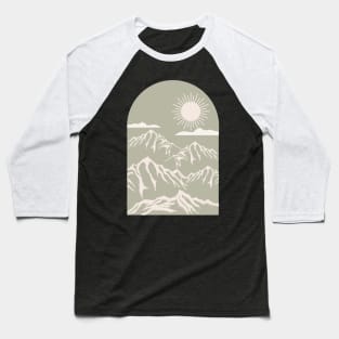 Boho Neutral Minimalist Landscape Nature Mounted Print Baseball T-Shirt